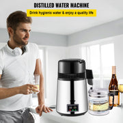 1.1 Gal Water Distiller, 0.3 Gal/H, 750W Distilled Water Maker Machine 0-99H Timing Set Temp Display, 304 V952-ZLJWXKYSACIHVQ18CV3
