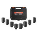 Axle Nut Impact Socket Set, 1/2" Drive Deep 6-Point 8-Piece SAE Spindle Nut Socket Set, CR-MO Heat Treated V952-ZLMTTCZLM126S59KUV0