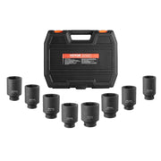Axle Nut Impact Socket Set, 1/2" Drive Deep 6-Point 8-Piece SAE Spindle Nut Socket Set, CR-MO Heat Treated V952-ZLMTTCZLM126S59KUV0