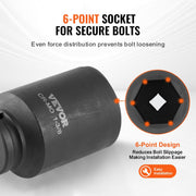 Axle Nut Impact Socket Set, 1/2" Drive Deep 6-Point 8-Piece SAE Spindle Nut Socket Set, CR-MO Heat Treated V952-ZLMTTCZLM126S59KUV0