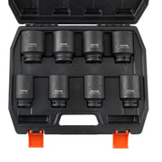 Axle Nut Impact Socket Set, 1/2" Drive Deep 6-Point 8-Piece SAE Spindle Nut Socket Set, CR-MO Heat Treated V952-ZLMTTCZLM126S59KUV0