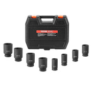 Axle Nut Impact Socket Set, 3/4" Drive Deep 6-Point 8-Piece SAE Spindle Nut Socket Set, CR-MO Heat Treated V952-ZLMTTCZLM34693CRKV0