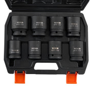 Axle Nut Impact Socket Set, 3/4" Drive 6-Point 8-Piece Metric Spindle Nut Socket Set, CR-MO Heat Treated V952-ZLMTTCZLM346RSOKVV0