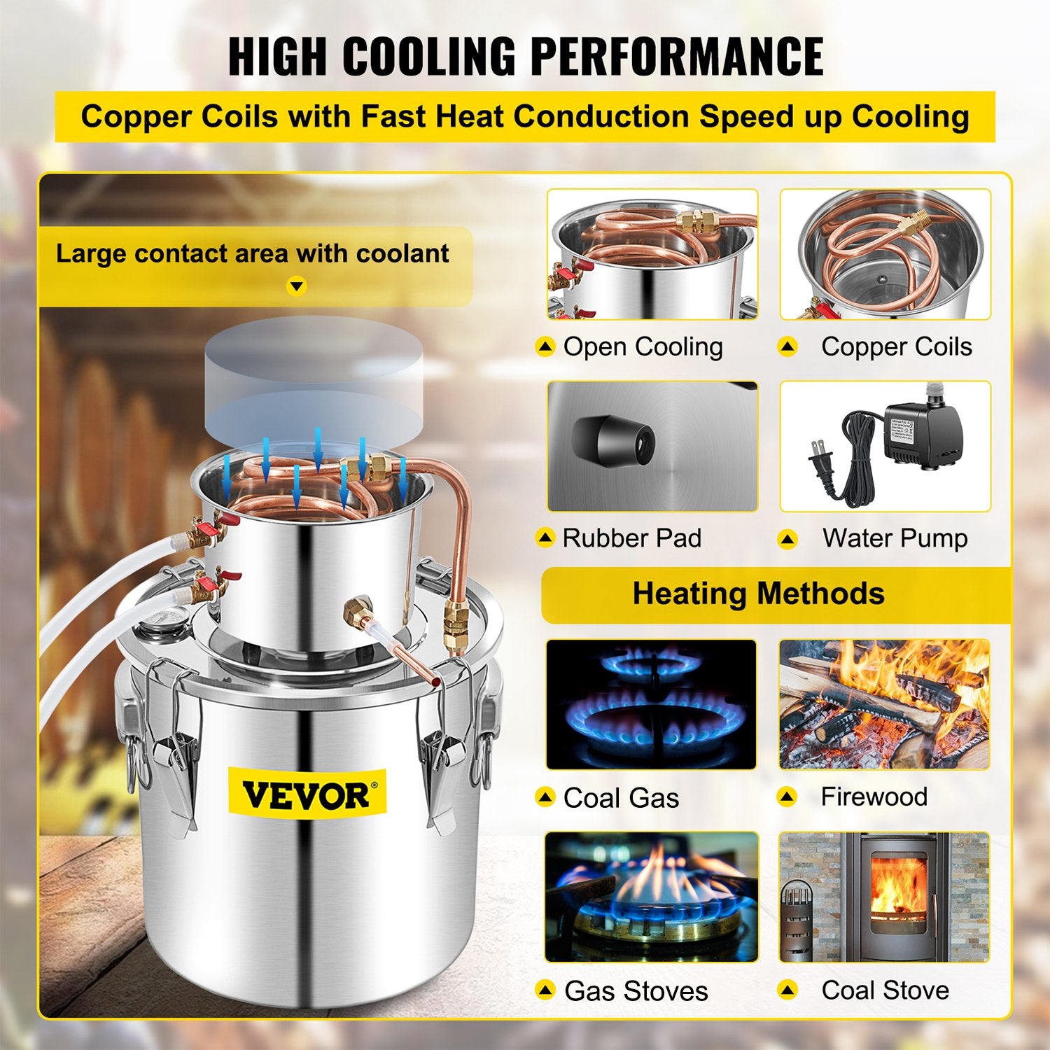 50L Water Alcohol Distiller Copper Moonshinestill Brewing w/ Water Pump V952-ZLQDLNTDBA50LPYJAV3
