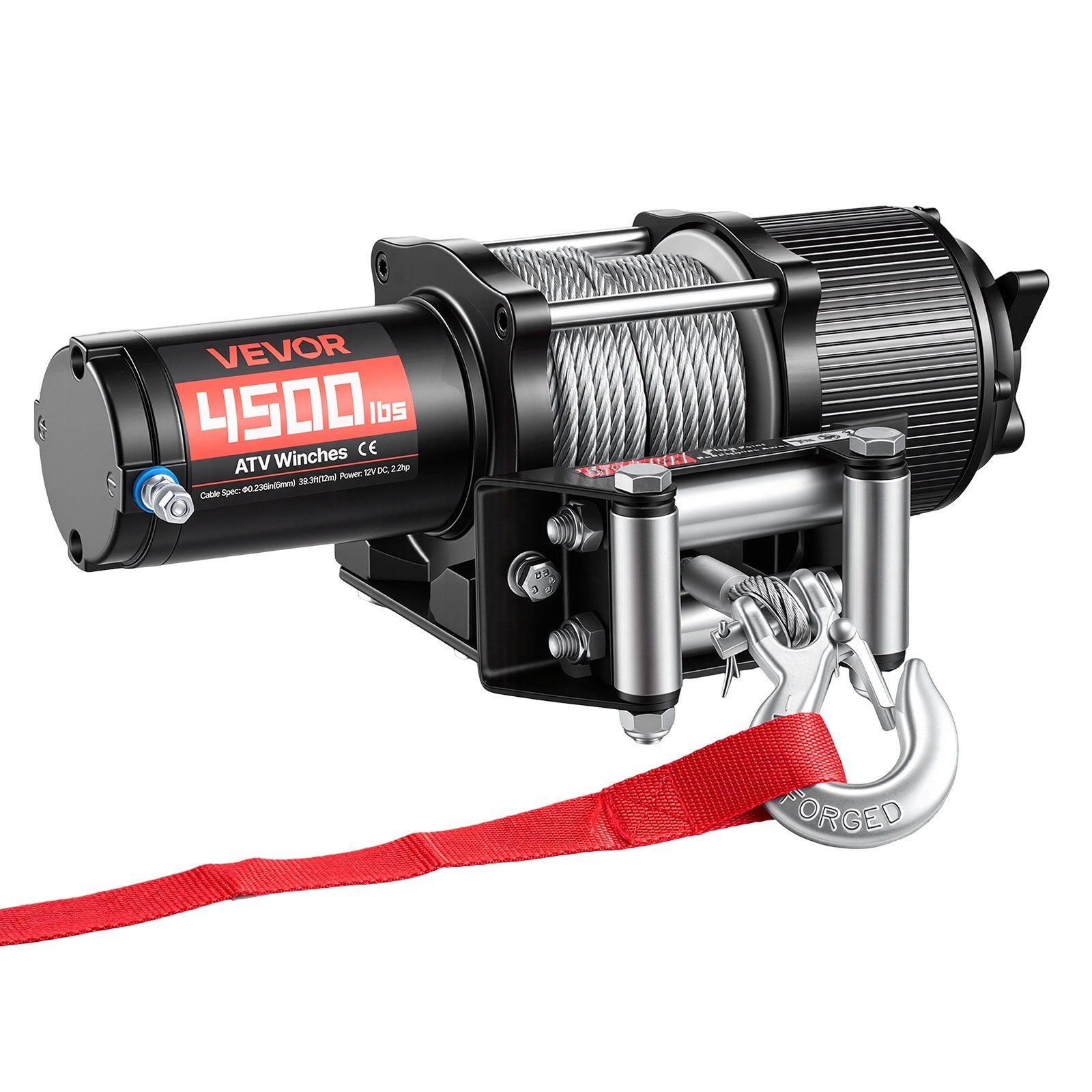 2041 kg Electric Winch, 12V DC ATV/UTV Winch with 6 mm x 12 m Steel Wire Rope, Wireless & Wired Remote V952-ZLQDXGSSJP45OJ5B5001V9