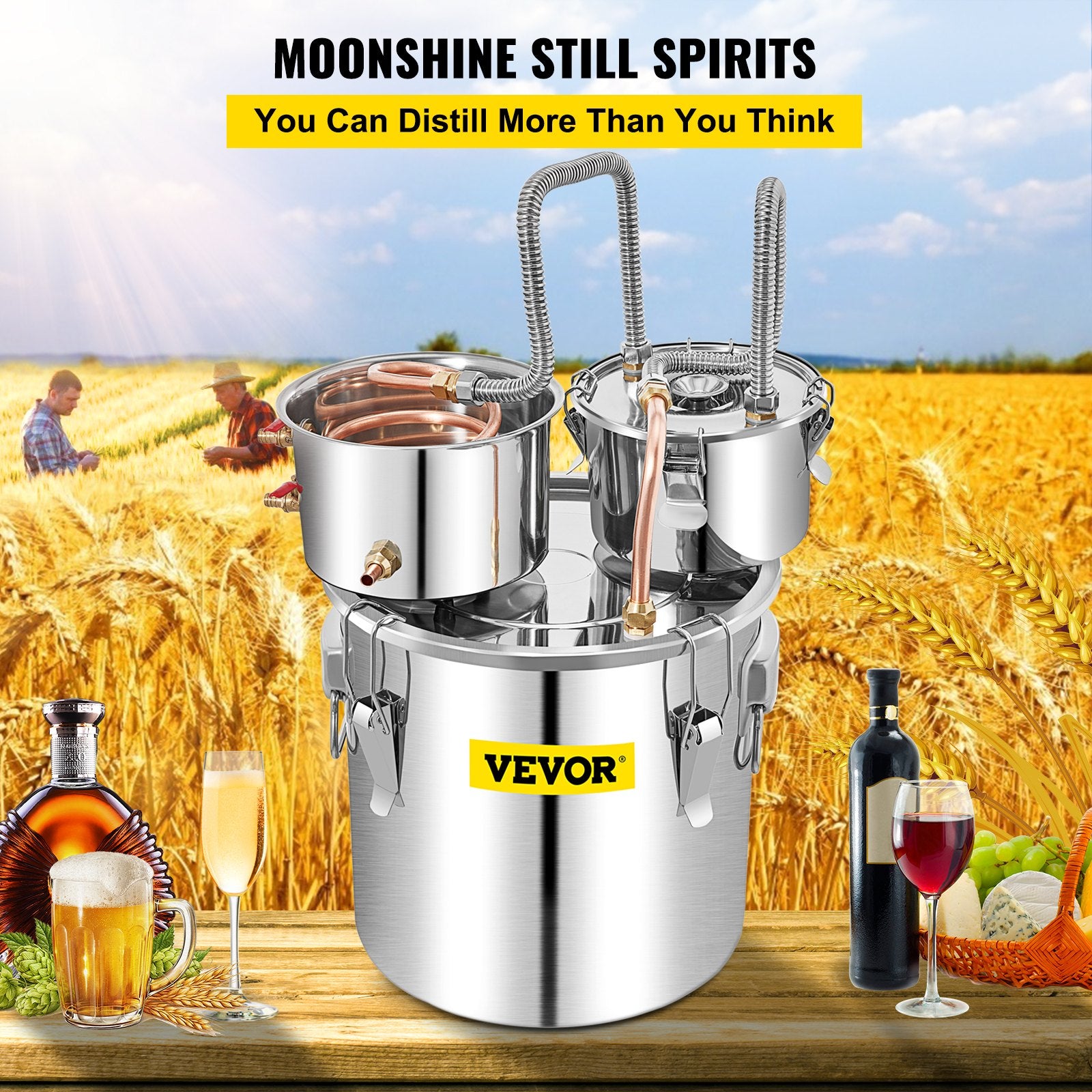 Moonshine Still Water Alcohol Distiller 50L w/Thumper Keg & Water Pump V952-ZLQSLNTDBA50LKQP7V3