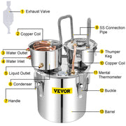 Moonshine Still Water Alcohol Distiller 50L w/Thumper Keg & Water Pump V952-ZLQSLNTDBA50LKQP7V3