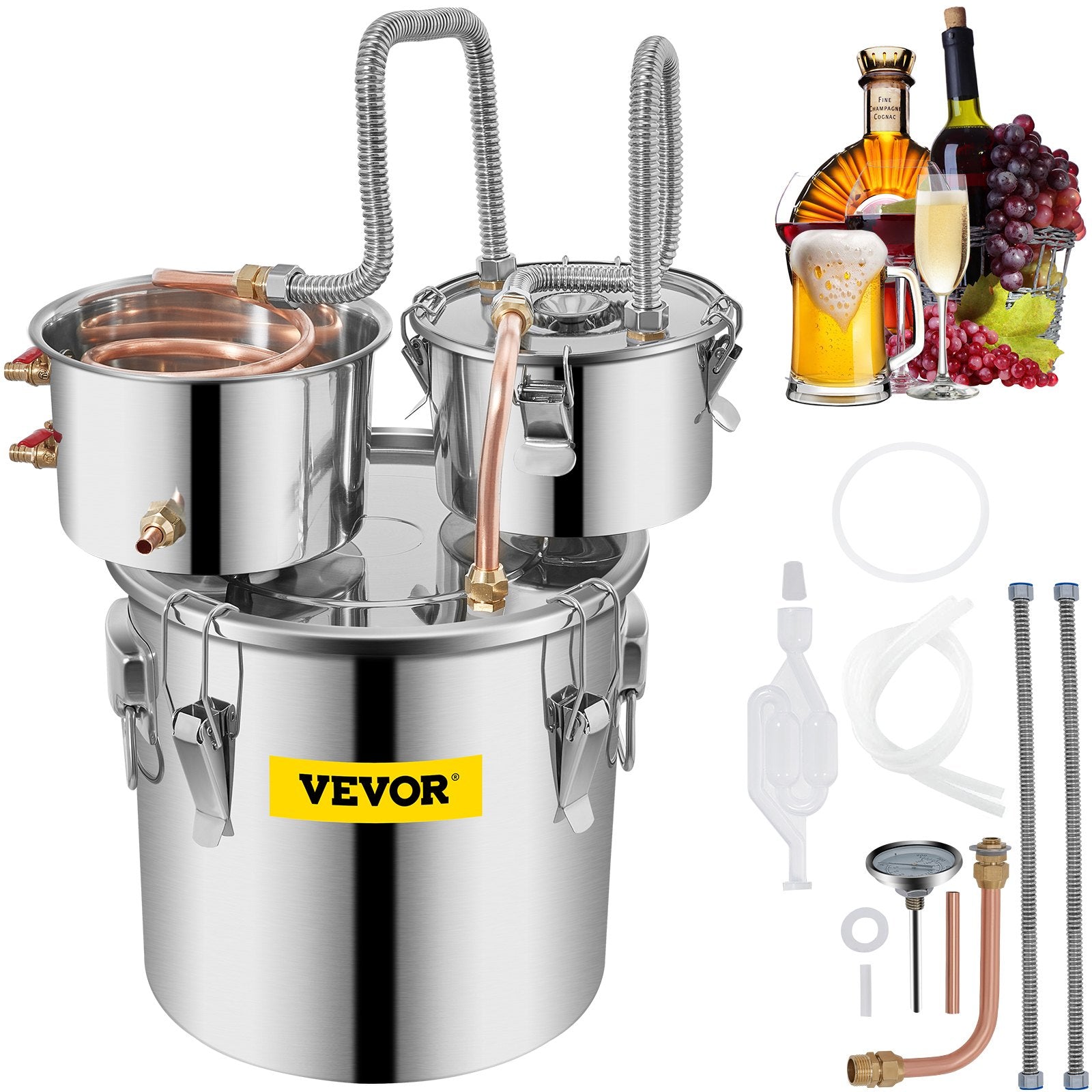 3 Pot 12L Alcohol Distiller Water Wine Boiler Home Brew Moonshinestill V952-ZLSJ3GALSLNTZLQDBV3