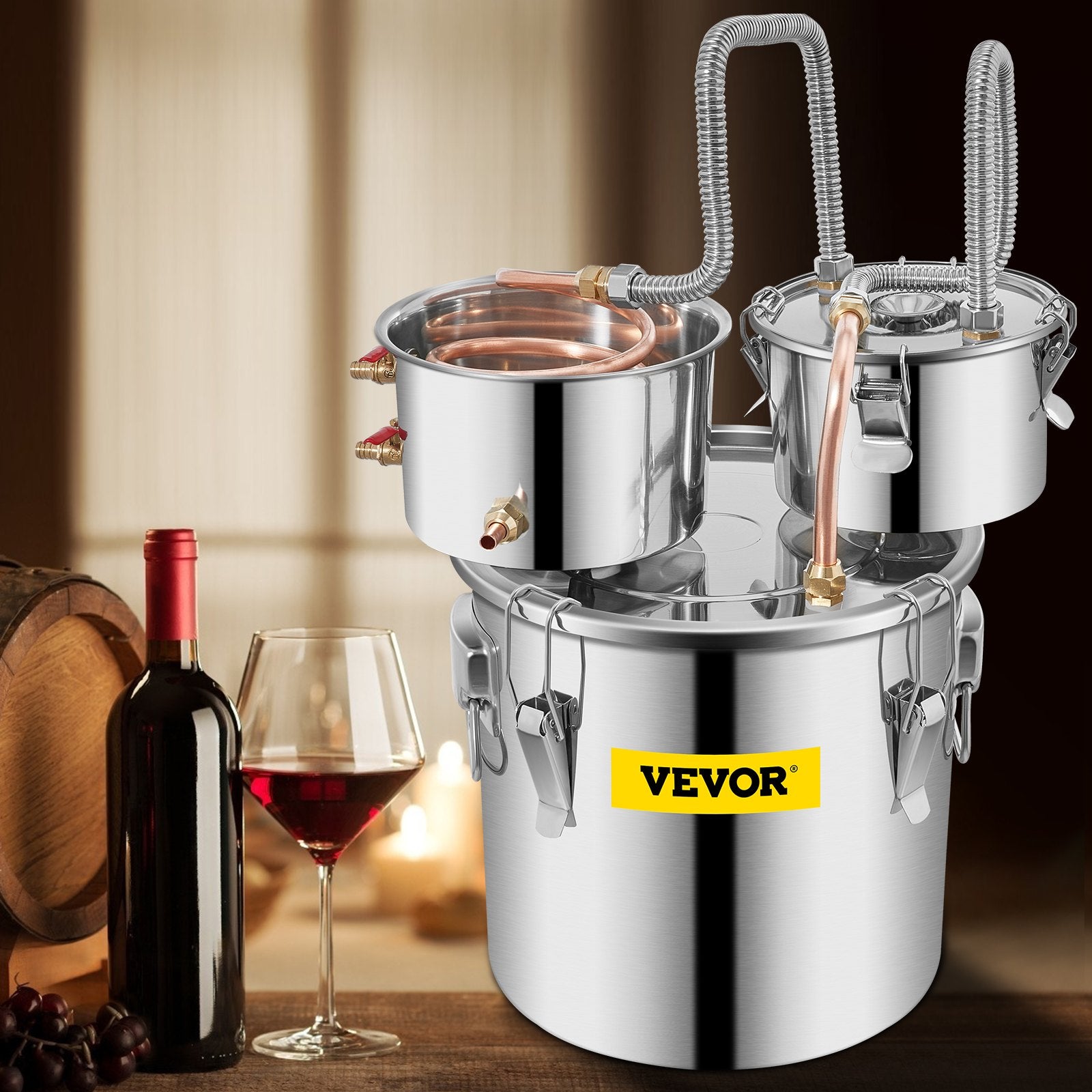 3 Pot 12L Alcohol Distiller Water Wine Boiler Home Brew Moonshinestill V952-ZLSJ3GALSLNTZLQDBV3