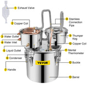 3 Pot 12L Alcohol Distiller Water Wine Boiler Home Brew Moonshinestill V952-ZLSJ3GALSLNTZLQDBV3