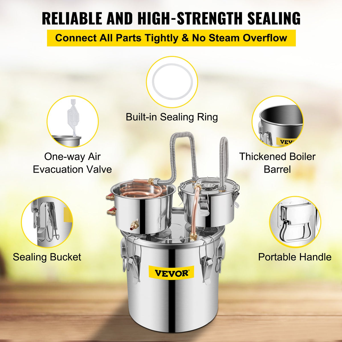 Moonshine Still 5 Gal 21L Stainless Steel Water Alcohol Distiller Copper Tube Home Brewing Kit Build-in V952-ZLSJ5GALSLNTZLQDBV3