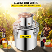 Moonshine Still 5 Gal 21L Stainless Steel Water Alcohol Distiller Copper Tube Home Brewing Kit Build-in V952-ZLSJ5GALZLQ000001V0