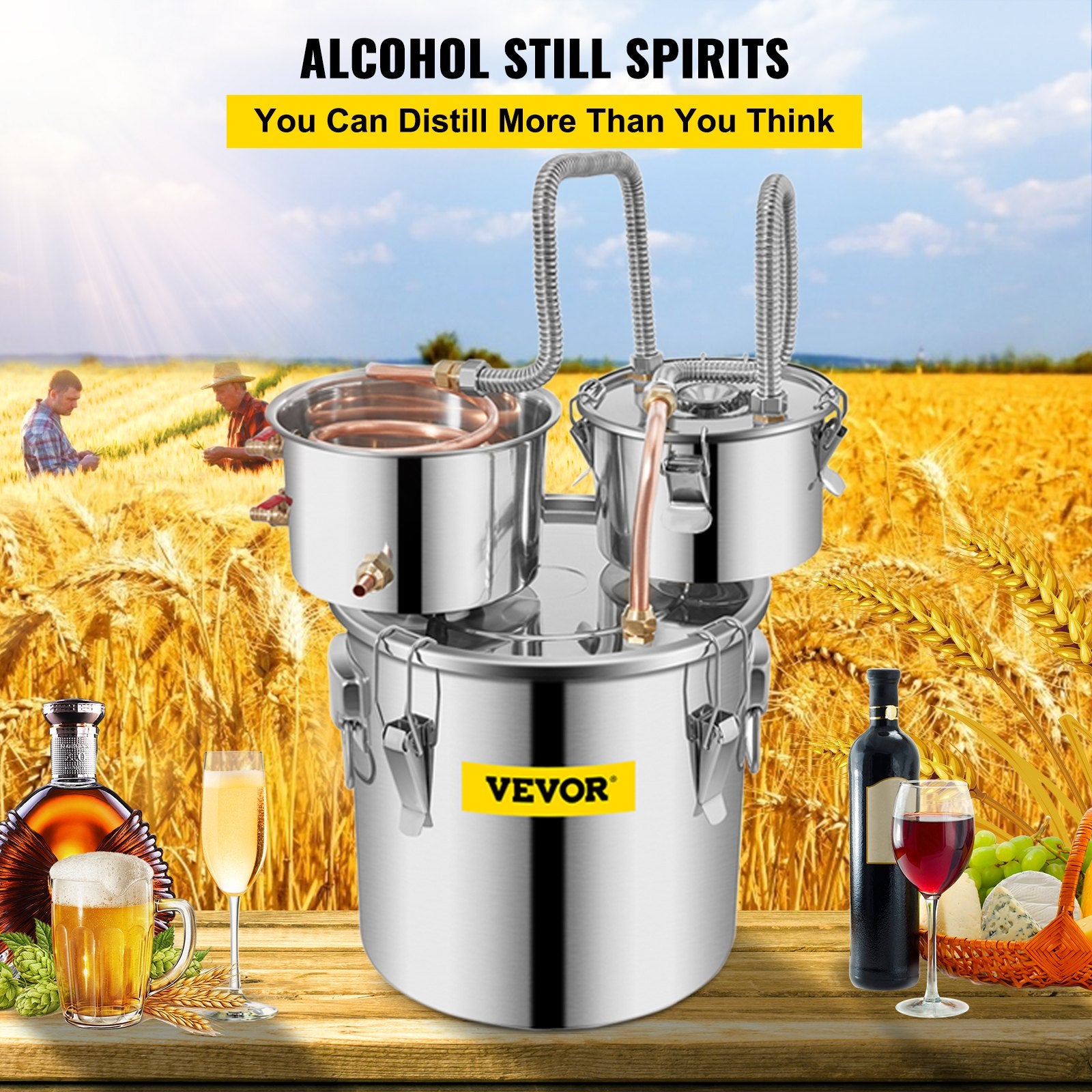 30L 8Gal Alcohol Distiller Water Spirit Boiler Home Brew Copper Alcohol Still V952-ZLSJ8GALSLNTZLQDBV3