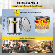 30L 8Gal Alcohol Distiller Water Spirit Boiler Home Brew Copper Alcohol Still V952-ZLSJ8GALSLNTZLQDBV3