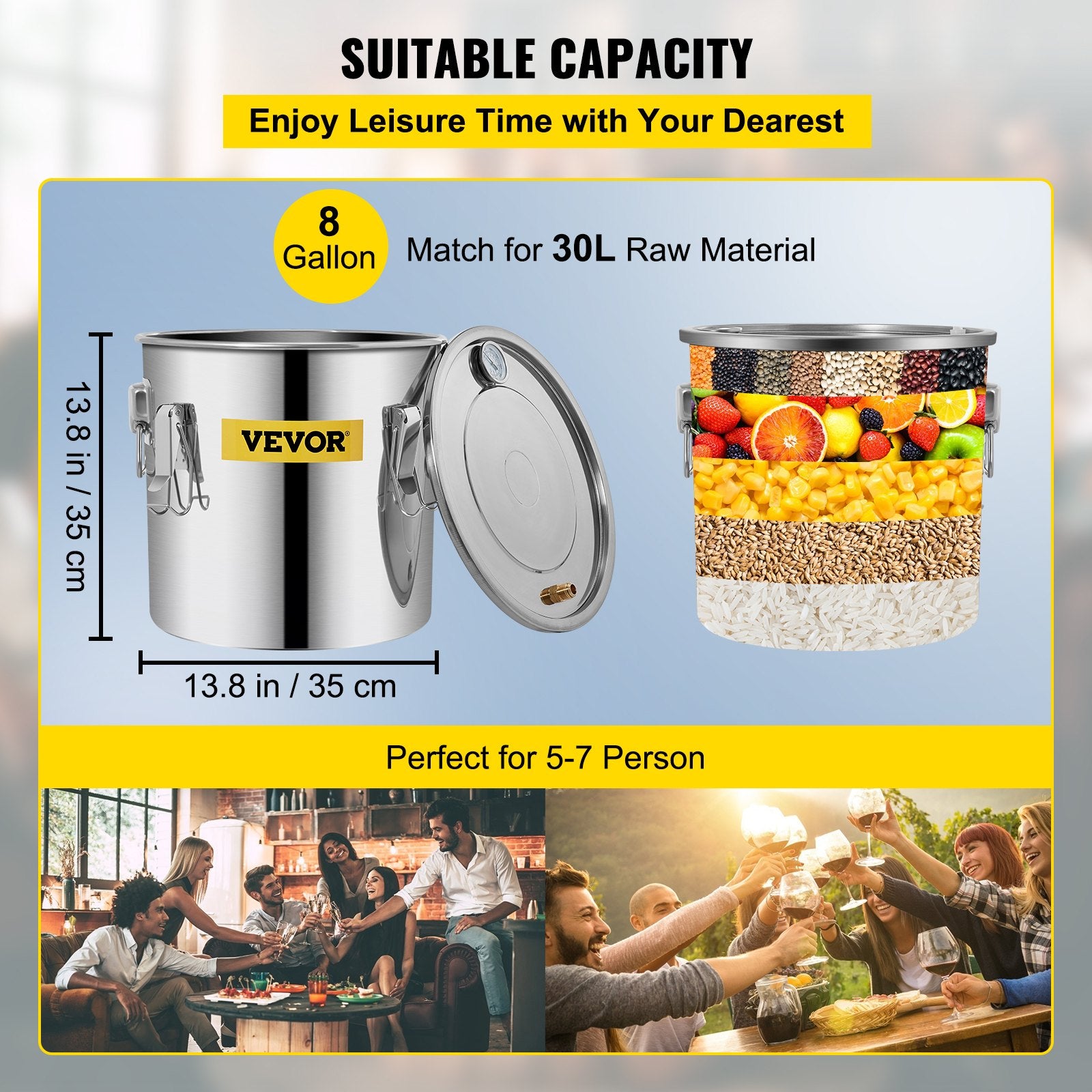 30L 8Gal Alcohol Distiller Water Spirit Boiler Home Brew Copper Alcohol Still V952-ZLSJ8GALSLNTZLQDBV3