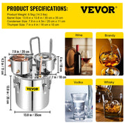 30L 8Gal Alcohol Distiller Water Spirit Boiler Home Brew Copper Alcohol Still V952-ZLSJ8GALSLNTZLQDBV3