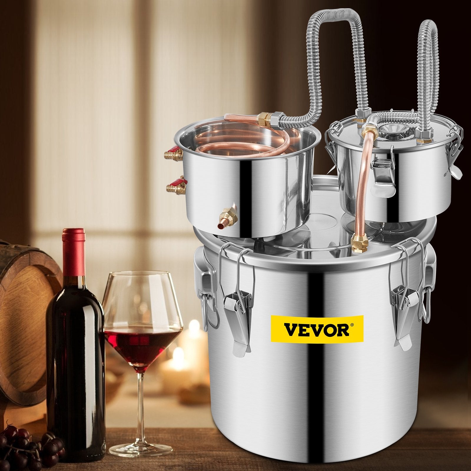 30L 8Gal Alcohol Distiller Water Spirit Boiler Home Brew Copper Alcohol Still V952-ZLSJ8GALSLNTZLQDBV3