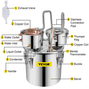 30L 8Gal Alcohol Distiller Water Spirit Boiler Home Brew Copper Alcohol Still V952-ZLSJ8GALSLNTZLQDBV3