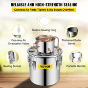 Moonshine Still 9.6Gal 38L Stainless Steel Water Alcohol Distiller Copper Tube Home Brewing Kit Build-in V952-ZLSJ8GALZLQ000001V0