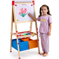 Art Easel for Kids, 3-in-1 Wooden Double-Sided Kid's Art Easel with Magnetic Whiteboard, Chalkboard, Paper V952-ZLSKMZZLSSMY23CYQV0