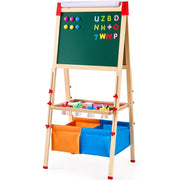Art Easel for Kids, 3-in-1 Wooden Double-Sided Kid's Art Easel with Magnetic Whiteboard, Chalkboard, Paper V952-ZLSKMZZLSSMY23CYQV0