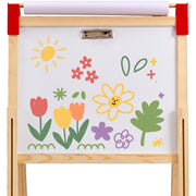 Art Easel for Kids, 3-in-1 Wooden Double-Sided Kid's Art Easel with Magnetic Whiteboard, Chalkboard, Paper V952-ZLSKMZZLSSMY23CYQV0