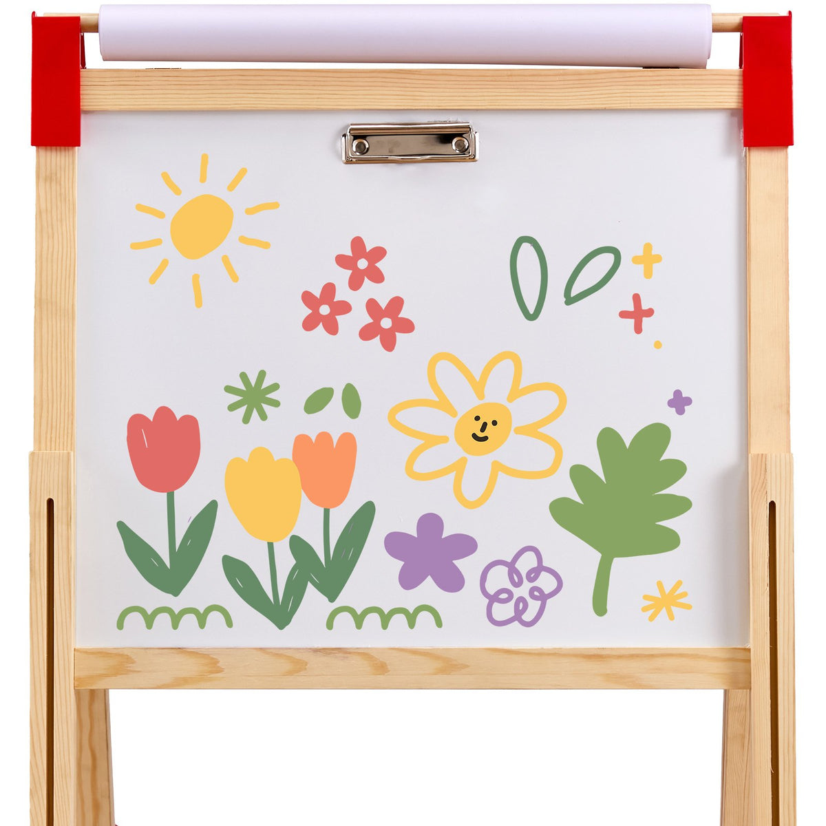Art Easel for Kids, 3-in-1 Wooden Double-Sided Kid's Art Easel with Magnetic Whiteboard, Chalkboard, Paper V952-ZLSKMZZLSSMY23CYQV0