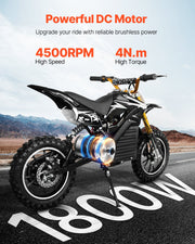 1800W Electric Brushless DC Motor Kit - 48V 4500rpm Motor with Upgraded Speed Controller, Throttle Grip Kit V952-ZLWSDJTJ1800AD2N1V9