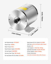1800W Electric Brushless DC Motor Kit - 48V 4500rpm Motor with Upgraded Speed Controller, Throttle Grip Kit V952-ZLWSDJTJ1800AD2N1V9