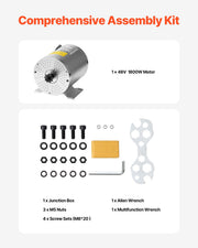 1800W Electric Brushless DC Motor 48V 4500rpm Motor for E-Bike Dirt Bike V952-ZLWSDJTJ1800MU0S6V9