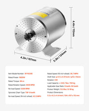 1800W Electric Brushless DC Motor Kit - 48V 4500rpm Motor with Upgraded Speed Controller, Foot Pedal and V952-ZLWSDJTJ1800SN8ZXV9