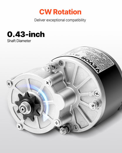 250W Electric Powerful DC Motor Kit - 24V 2700rpm Brushed Motor with Upgraded Speed Controller, Throttle Grip V952-ZLWSDJTJ250W1R9B9V9