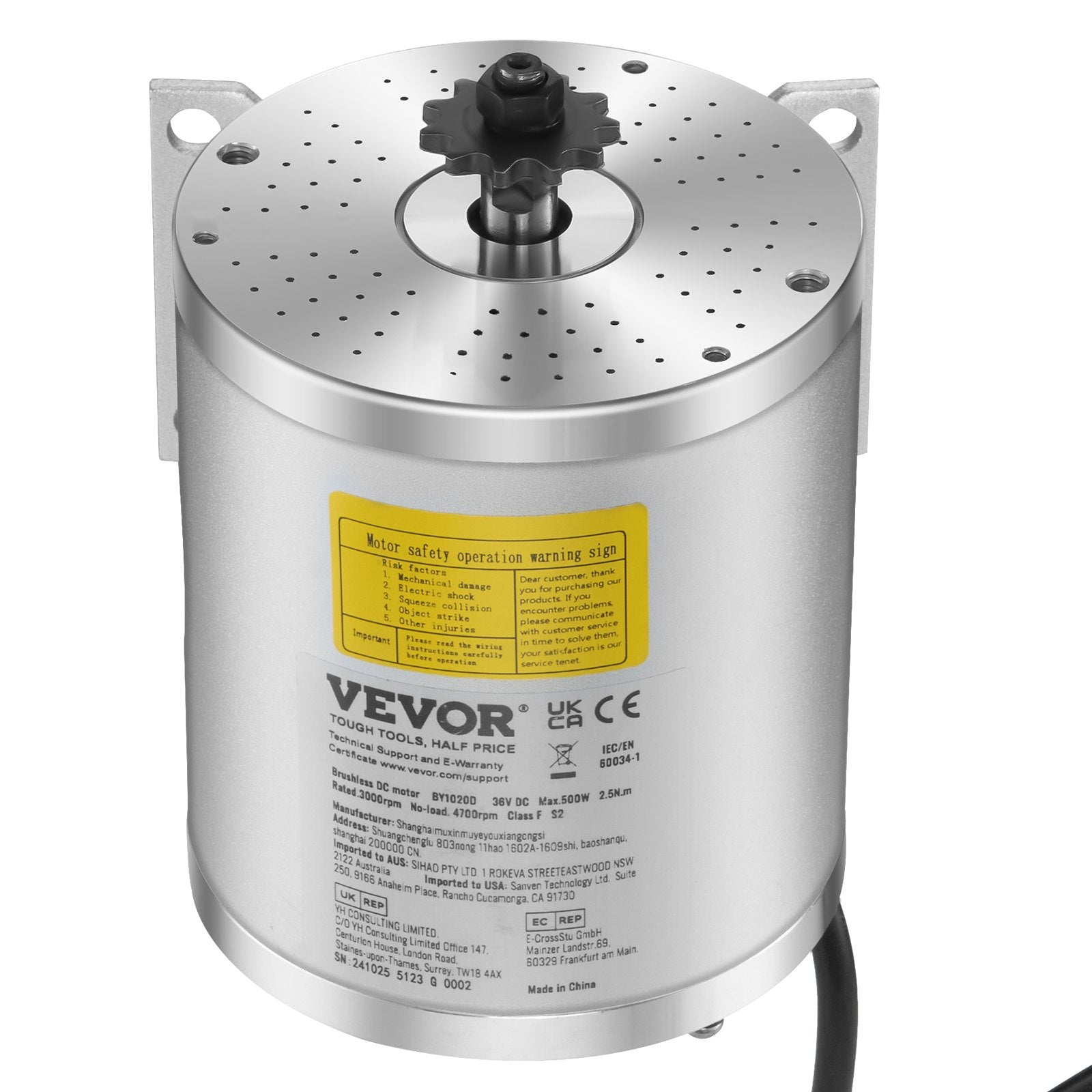 500W Electric Brushless DC Motor Kit 36V 3000rpm with Upgraded Controller V952-ZLWSDJTJ500WGWM9BV3