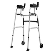 2 in 1 Folding Walker & Removable Armrests, Height Adjustable Foldable Walker with 5" Solid Wheels, V952-ZLZXCL200000G7LL4V0