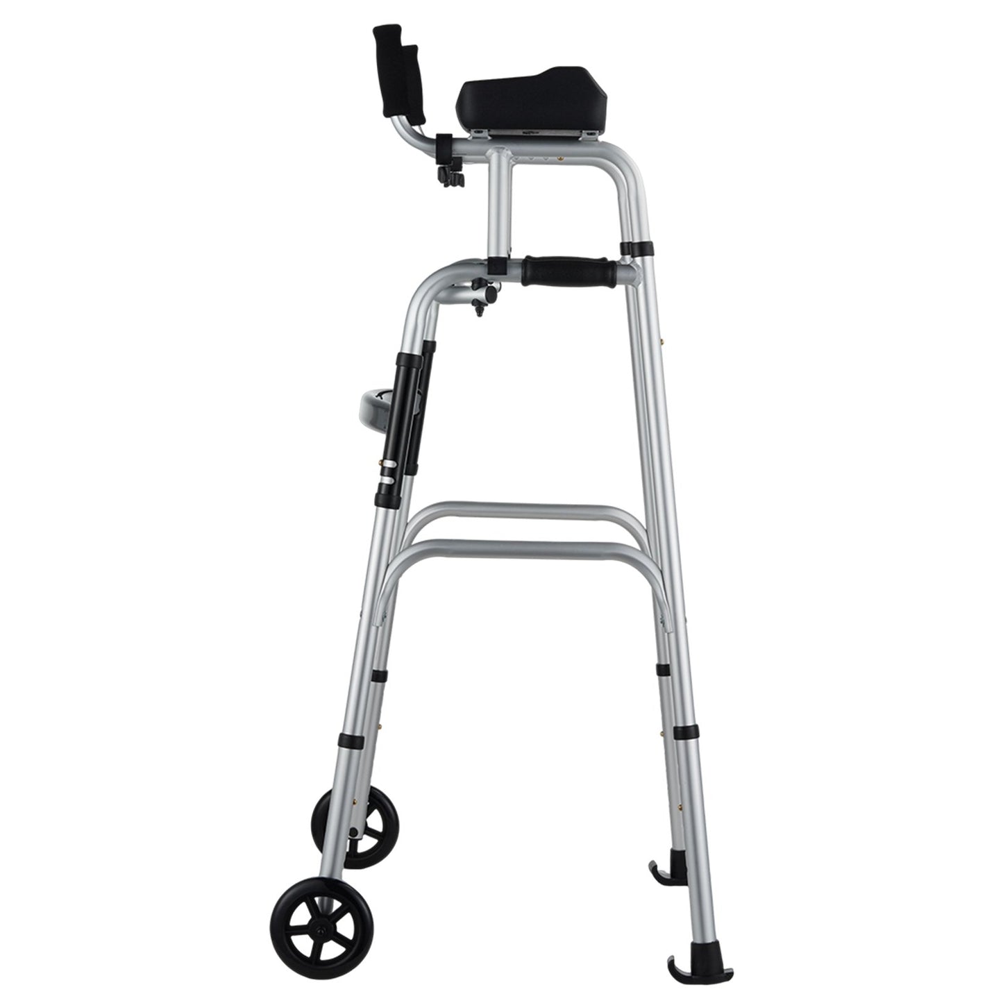 2 in 1 Folding Walker & Removable Armrests, Height Adjustable Foldable Walker with 5" Solid Wheels, V952-ZLZXCL200000G7LL4V0