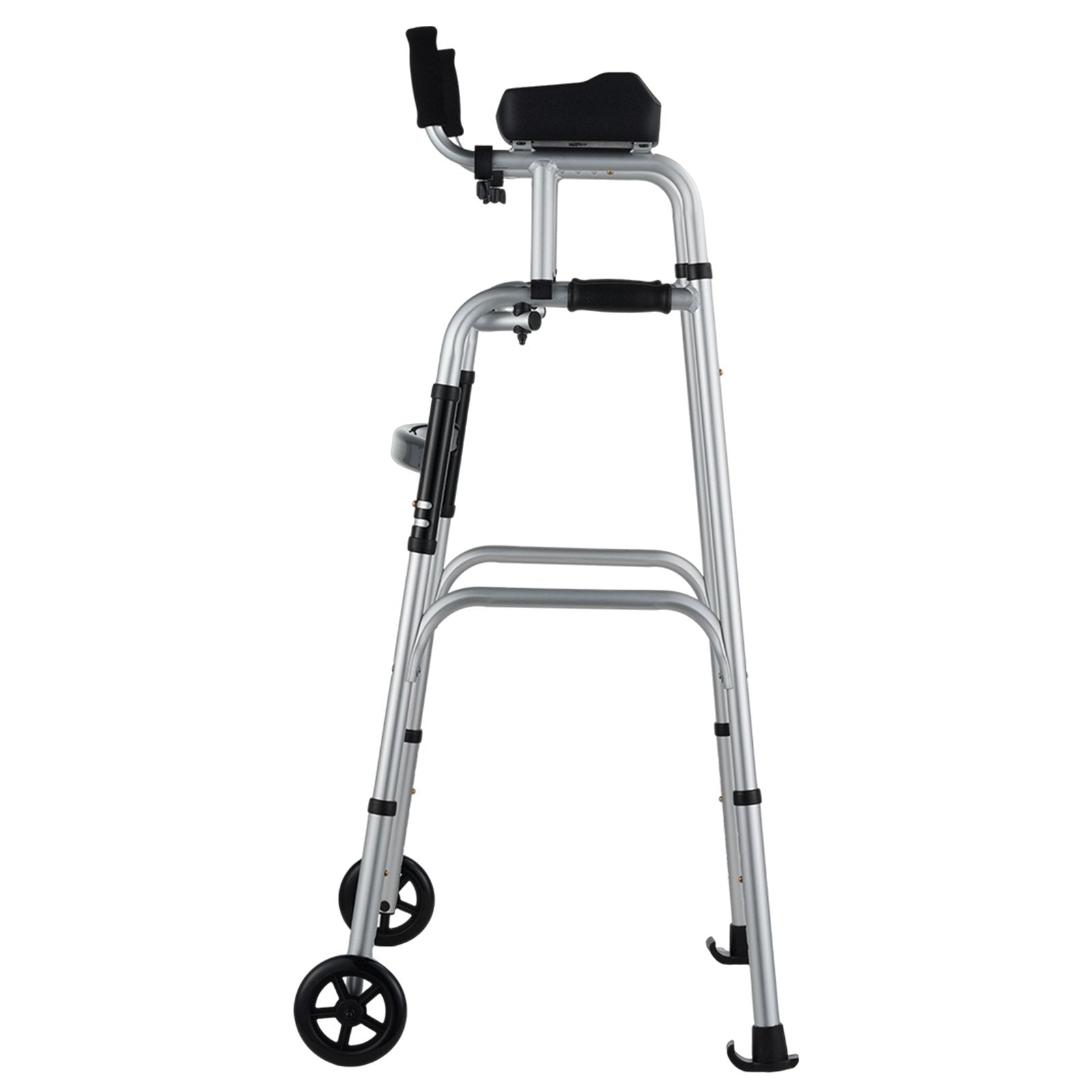 2 in 1 Folding Walker & Removable Armrests, Height Adjustable Foldable Walker with 5" Solid Wheels, V952-ZLZXCL200000G7LL4V0