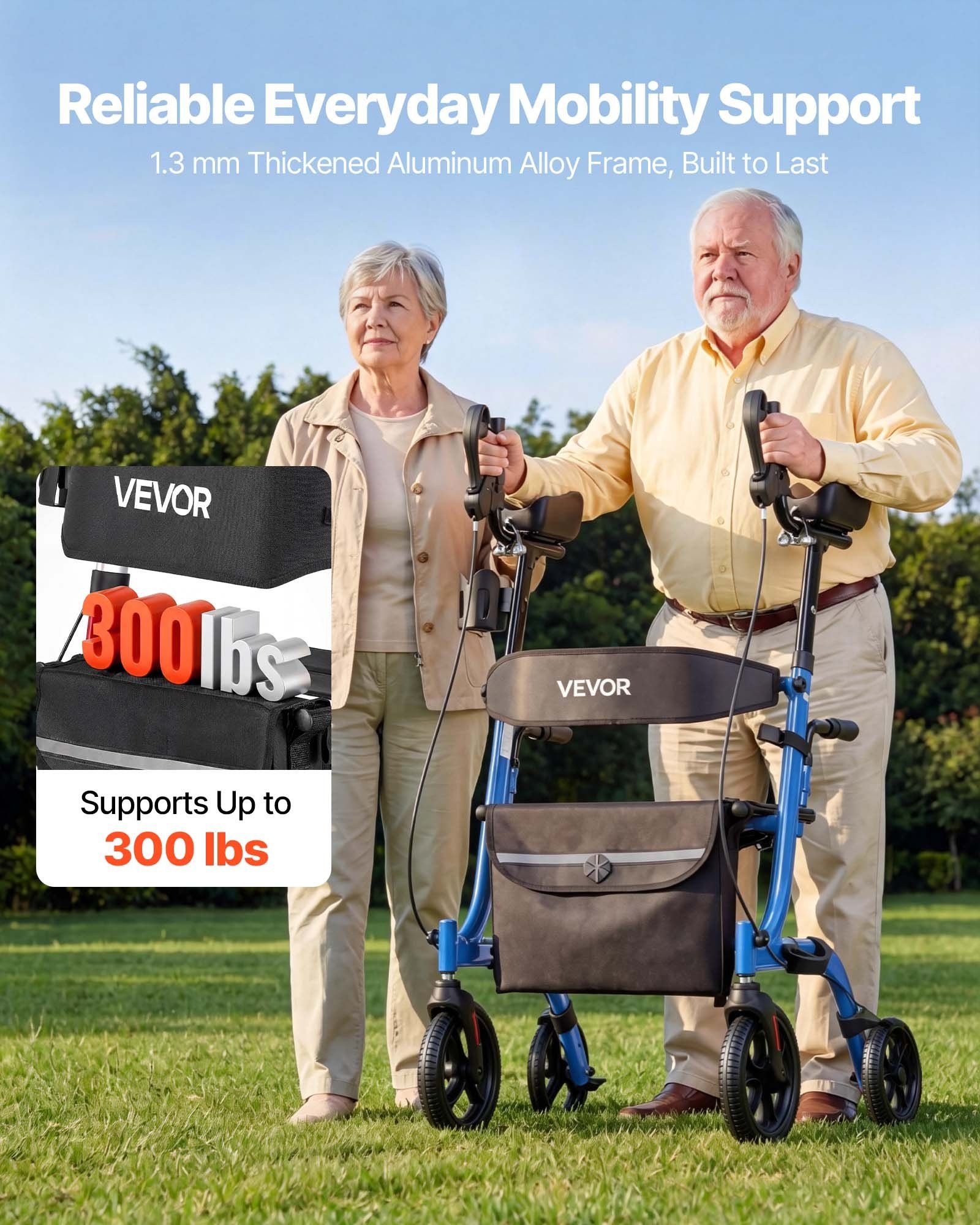 Rollator Walker with Seat for Seniors, Foldable Rolling Walker, Lightweight Aluminum Mobility Walking Aid V952-ZLZXQLSLHJQ13HJYW001V0