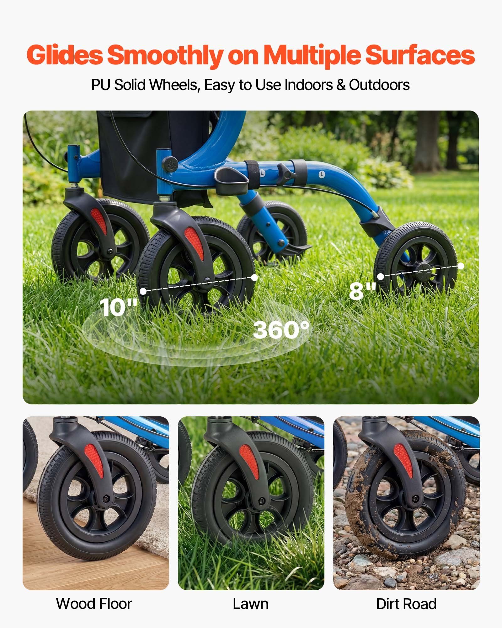 Rollator Walker with Seat for Seniors, Foldable Rolling Walker, Lightweight Aluminum Mobility Walking Aid V952-ZLZXQLSLHJQ13HJYW001V0