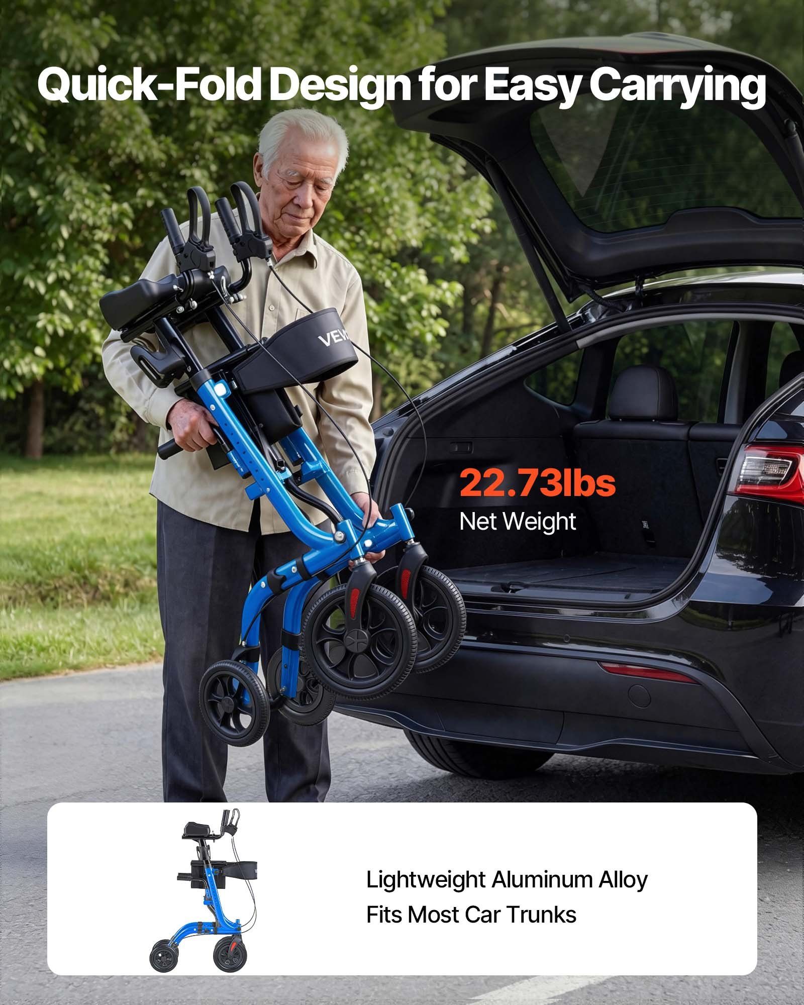 Rollator Walker with Seat for Seniors, Foldable Rolling Walker, Lightweight Aluminum Mobility Walking Aid V952-ZLZXQLSLHJQ13HJYW001V0