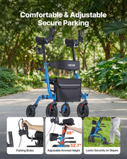 Rollator Walker with Seat for Seniors, Foldable Rolling Walker, Lightweight Aluminum Mobility Walking Aid V952-ZLZXQLSLHJQ13HJYW001V0