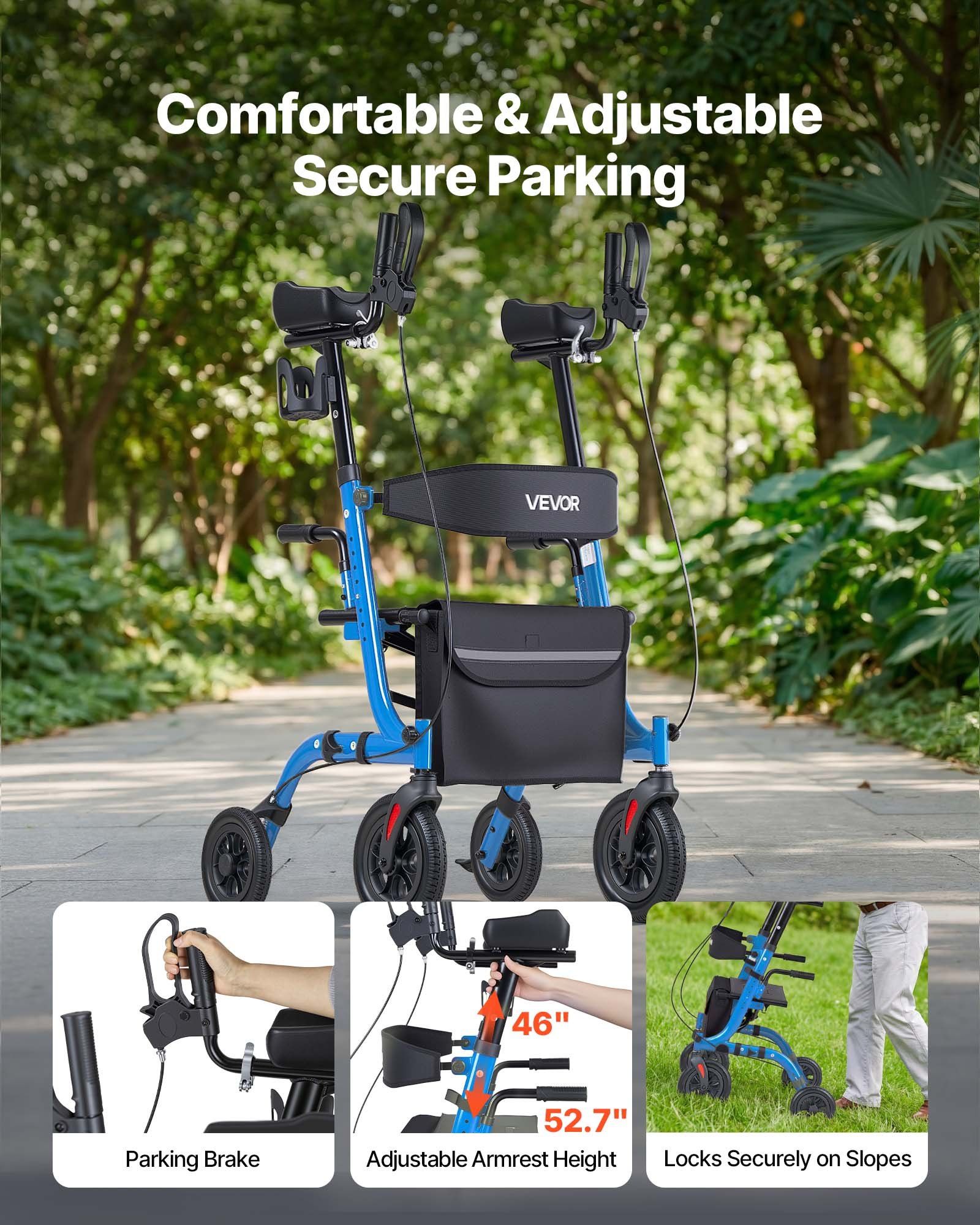 Rollator Walker with Seat for Seniors, Foldable Rolling Walker, Lightweight Aluminum Mobility Walking Aid V952-ZLZXQLSLHJQ13HJYW001V0