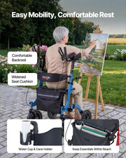 Rollator Walker with Seat for Seniors, Foldable Rolling Walker, Lightweight Aluminum Mobility Walking Aid V952-ZLZXQLSLHJQ13HJYW001V0