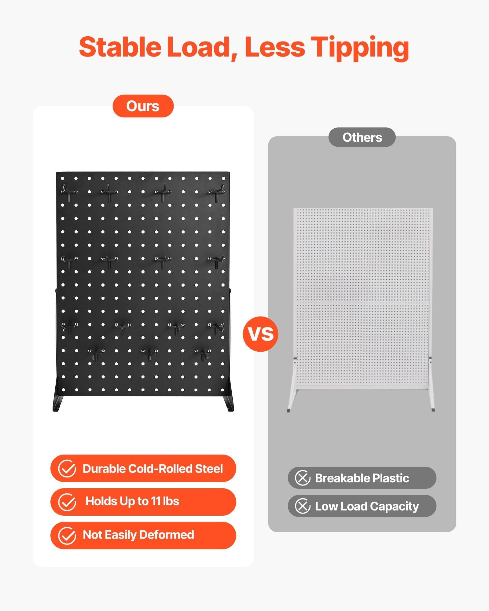 Pegboard Display Stand, 43 x 33 cm Tabletop Pegboard Display Stand with 15 Hooks, Thickened Cold-Rolled Steel V952-ZMLSDB1GZDPJUTAOH001V0