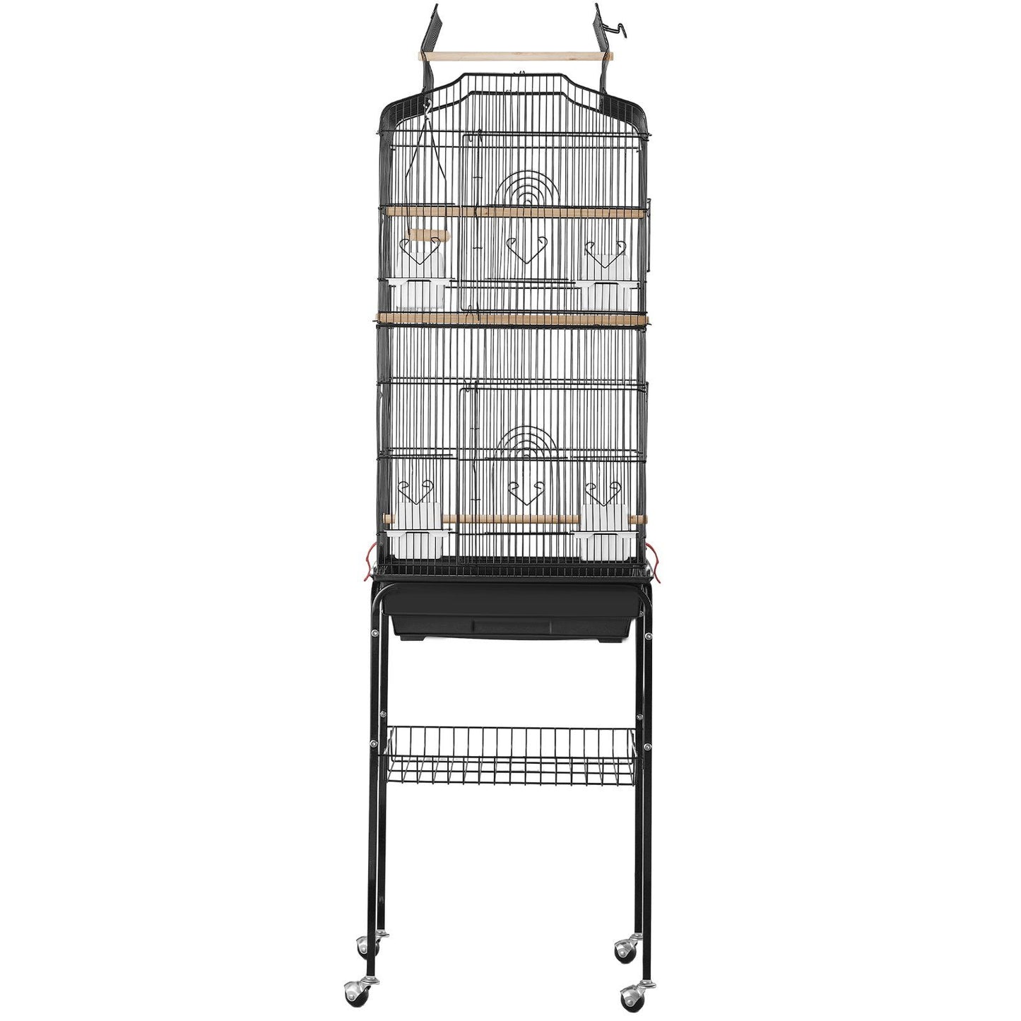 Large Bird Cage, 62 in, Open Top Parakeet Cage with Rolling Stand, Steel Bird Flight Cage with Removable V952-ZMSDXNLL18W1DWI2NV0