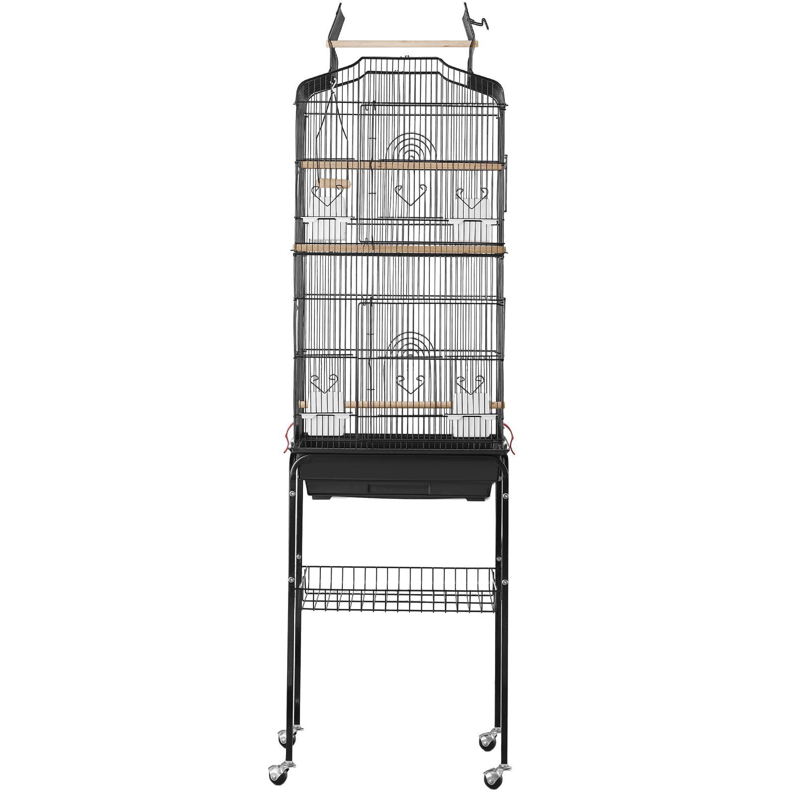Large Bird Cage, 62 in, Open Top Parakeet Cage with Rolling Stand, Steel Bird Flight Cage with Removable V952-ZMSDXNLL18W1DWI2NV0