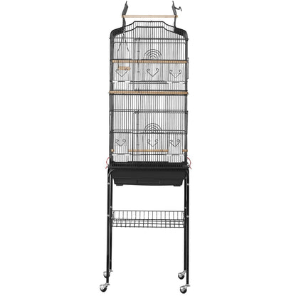 Large Bird Cage, 62 in, Open Top Parakeet Cage with Rolling Stand, Steel Bird Flight Cage with Removable V952-ZMSDXNLL18W1DWI2NV0