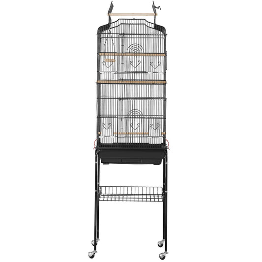 Large Bird Cage, 62 in, Open Top Parakeet Cage with Rolling Stand, Steel Bird Flight Cage with Removable V952-ZMSDXNLL18W1DWI2NV0