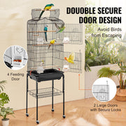 Large Bird Cage, 62 in, Open Top Parakeet Cage with Rolling Stand, Steel Bird Flight Cage with Removable V952-ZMSDXNLL18W1DWI2NV0
