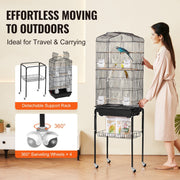Large Bird Cage, 62 in, Open Top Parakeet Cage with Rolling Stand, Steel Bird Flight Cage with Removable V952-ZMSDXNLL18W1DWI2NV0