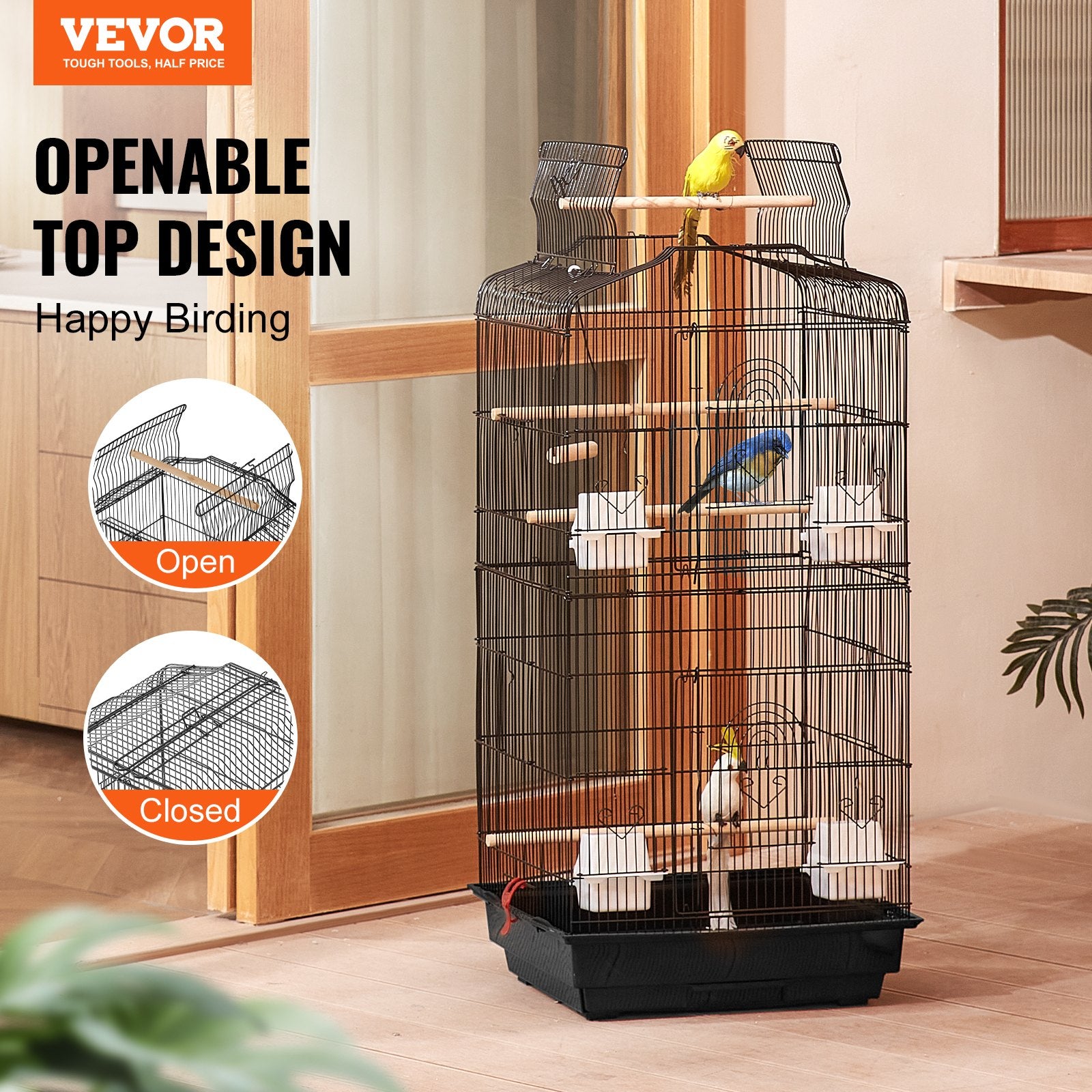 Bird Flight Cage 39 in Hanging Metal Parakeet Cage for Cockatiels Parrot V952-ZMSDXNLL18W1NRKCNV0